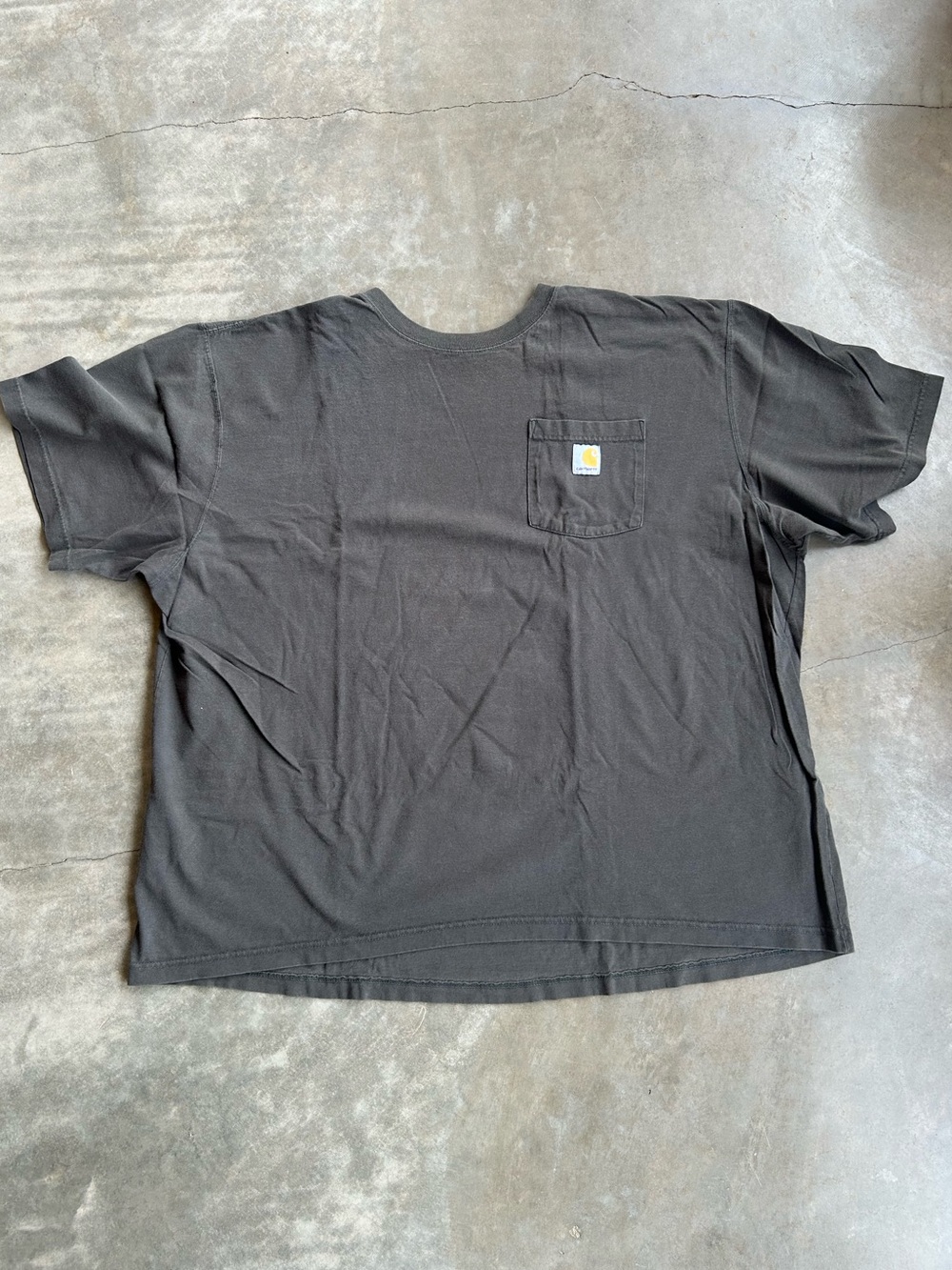 Carhartt Short Sleeve Pocket Tee in Dark Gray with Logo Patch